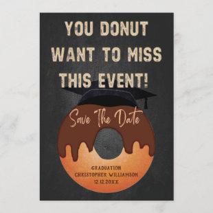 Funny Donut Graduation Party Event Save The Date Invitation