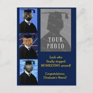 Funny Graduation Monkeys Custom Congratulations Holiday Postcard