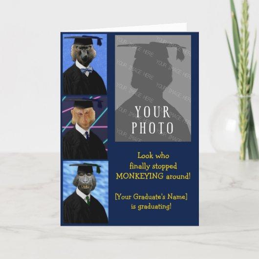 Funny Graduation Monkeys Personalized Annoucement Card