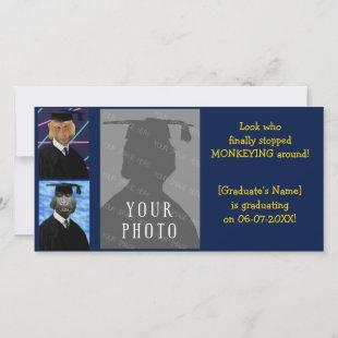 Funny Graduation Monkeys Personalized Grad Photo Announcement