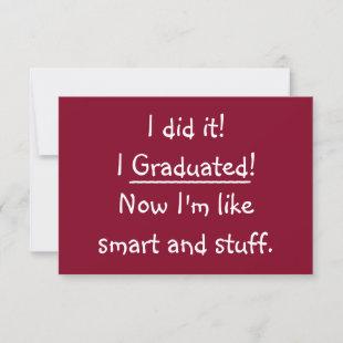 Funny I Graduated Graduation Party Invitation Card