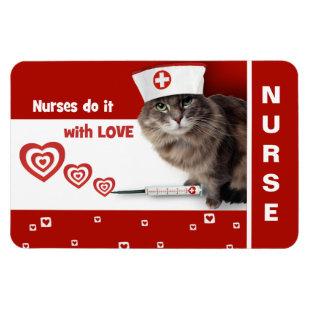 Funny Kitty Nurse. Nurses Gift  Magnet