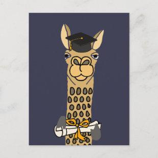Funny Llama Graduation Art Design Announcement Postcard