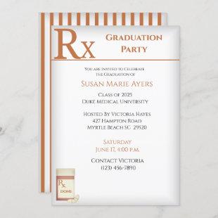 Funny Medical Rx Pill Bottle Graduation Party   Invitation