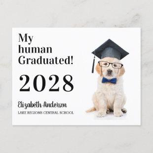Funny Puppy Graduate Graduation Party  Invitation Postcard