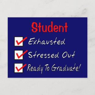 Funny Student Gifts "Ready To Graduate!" Announcement Postcard