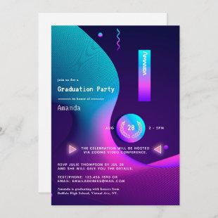 Geometric Glow Graduation Party Invitation