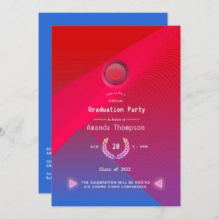 Geometric Glow Virtual Graduation Party Invitation