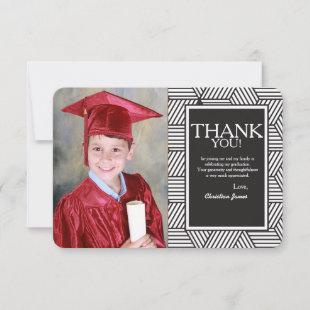Geometric Graduation Photo Thank You Card