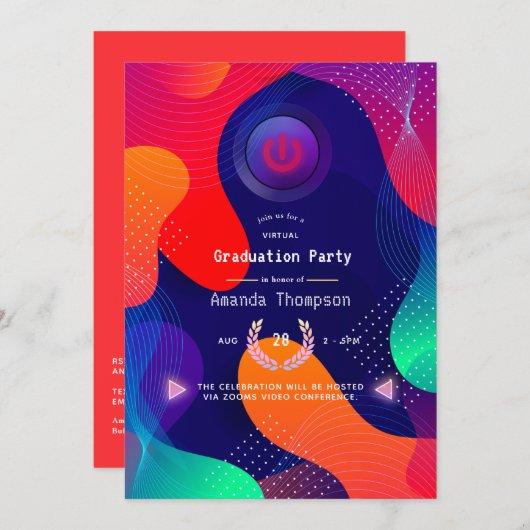 Geometric Virtual Graduation Party Invitation