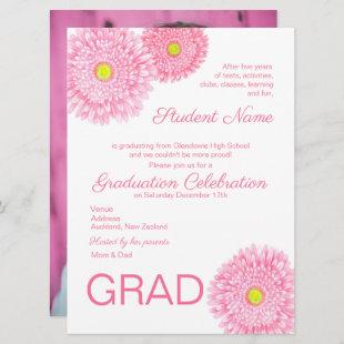 Gerbera Daisy Flower Graduation Invitation