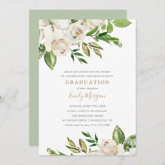 Gilded Blooms Graduation Party Invitation