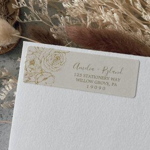 Gilded Floral | Cream & Gold Return Address Label