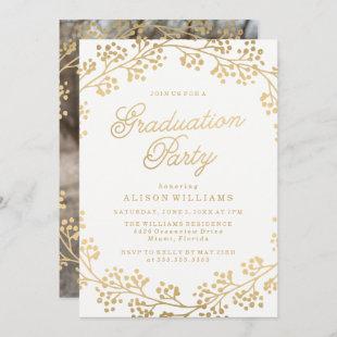 Gilded Gold Graduation Party Invitation
