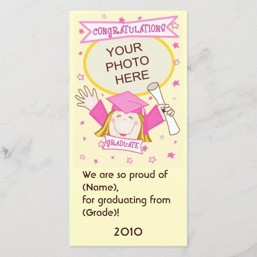 Girl Graduate Kindergarten / Preschool Photo Card