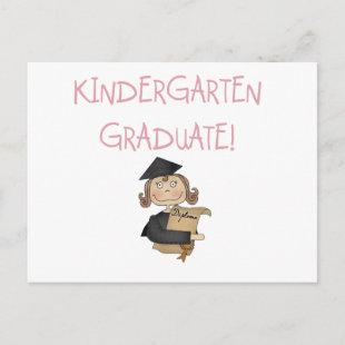 Girl Kindergarten Graduate Tshirts and Gifts Announcement Postcard