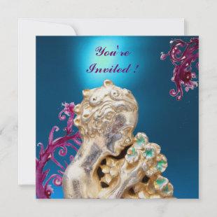 GIRL WITH FLOWERS ,Blue Sapphire Invitation