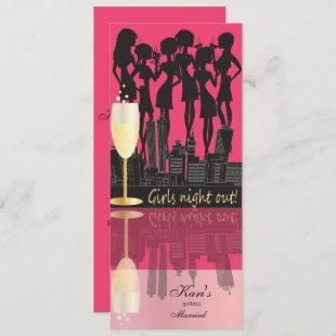 Girls Night Out, Bachelorette Party - Hot Pink Invitation