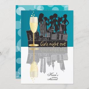Girls Night Out Party Celebration | Blue Invitation