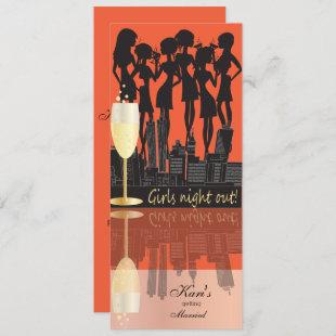Girls Night Out Party Celebration | Orange Invitation