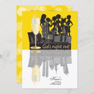Girls Night Out Party Celebration | Yellow Invitation