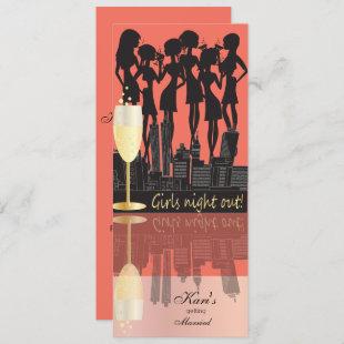 Girls Night Out, Party on the Town - Coral Peach Invitation