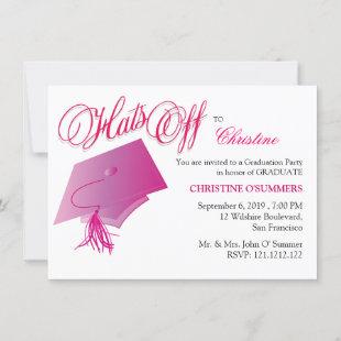 Girl's Pink Graduation Party Invitation