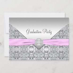 Girls Pink Graduation Party Invitation