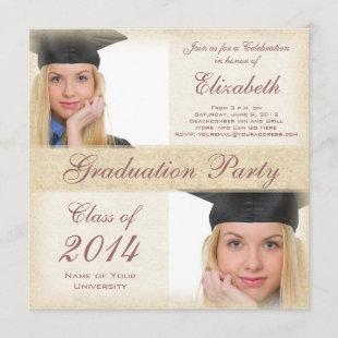 Girl's Pretty High School College Graduation Party Invitation