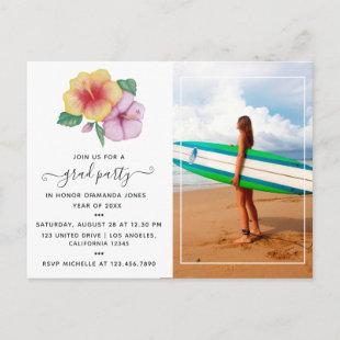 Girly Surfing Adventure Graduate Party Postcard