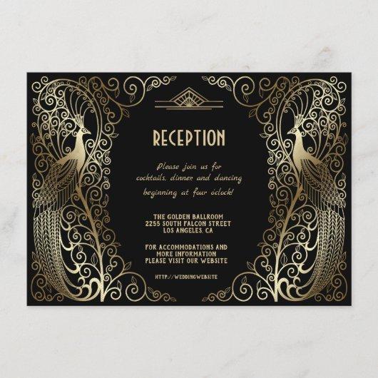 Glam Gold Art Deco Peacocks Senior Reception Invitation