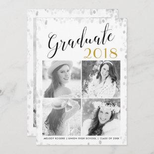 Glam Graduation Party Collage Photo Card