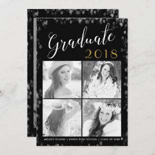 Glam Graduation Party Collage Photo Card