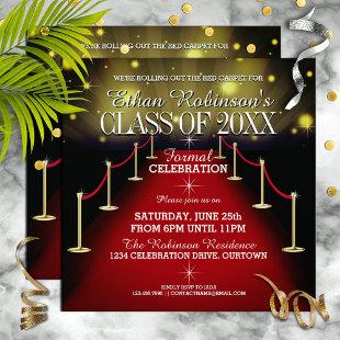 Glamorous Red Carpet Graduation Party Invitations