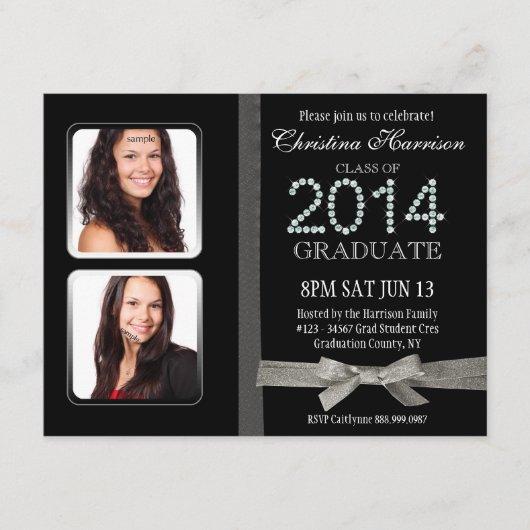 Glitter 2014 Diamond Glam Double Photo Graduation Invitation