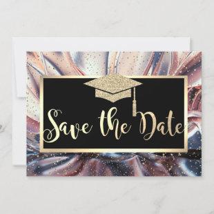 Glitter Graduation Cap,Abstract Save The Date