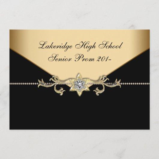 Glitz Glamour Black Tie Prom Invitation