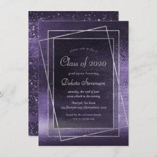 Glitzy Foil | Violet Purple Glitter Graduation Invitation