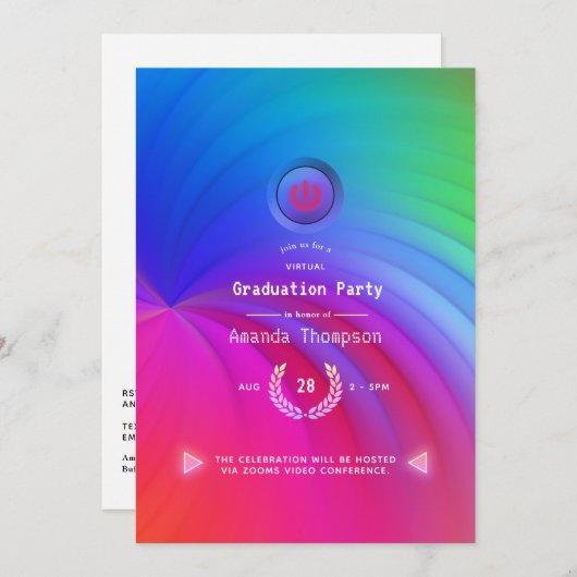 Glowing Screensaver Virtual Graduation Party Invitation