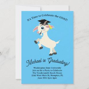 Goat Graduation Party Cute Invitation