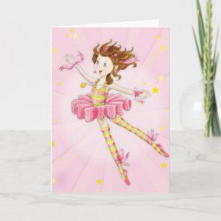 Goddaughter Gift Pink Ballerina Personalized Holiday Card