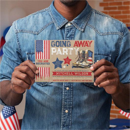 Going Away Party I Military Farewell Party US Flag Invitation