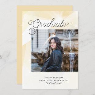 Gold Abstract Bible Verse Photo Announcement Card