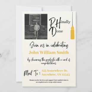 Gold and Black PHD Graduation - Card Shower