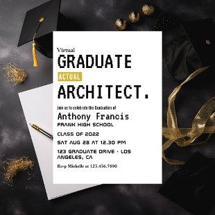 Gold and Black Virtual Graduation Invitation