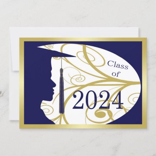 Gold and Blue Man Silhouette 2024 Card