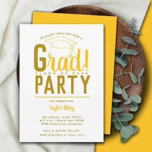 Gold and Brown Graduation Party Invitation