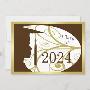 Gold and Brown Man Silhouette 2024 Card