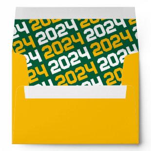 Gold and Green Graduation Envelopes