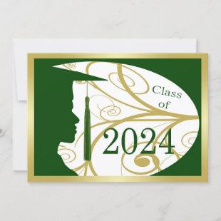 Gold and Green Man Silhouette 2024 Card